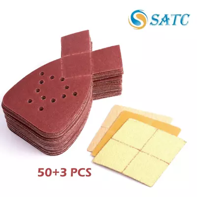 53Pcs Sander Sandpaper 60-240 Grit Mouse Sanding Pads Hook And Loop Sanding Pads • $15.49