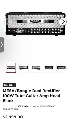 MESA/Boogie Dual Rectifier 100W Tube Guitar Amp Head Black • $1799