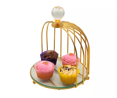 Party Decor Cake Stand Display Plate Home Fruit Desktop Dessert Bird Cage Shape • £19.99