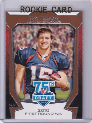 $0.99 • Buy TIM TEBOW ROOKIE CARD Denver Broncos 2010 Topps NFL DRAFT PICK Football RC