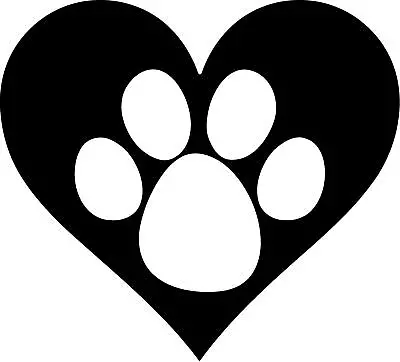 5 Mini Paw Prints In Heart Vinyl Decals / Stickers Window Dog Pet Puppy Feet • $7.99