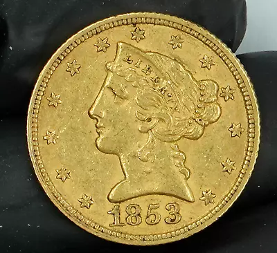 1852 $5 Gold Liberty Half Eagle XF/AU Condition • $750