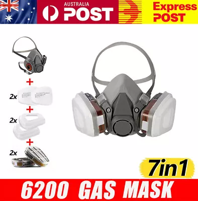 7 IN 1 Gas Mask Full Face Respirator Paint Spray Chemical Facepiece Safety NEW • $12.99