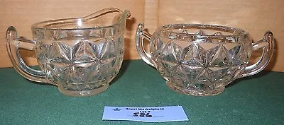 Vtg Imperial Mount Vernon TRIANGLE Pattern Glass Sugar And Creamer Set Art Deco • $26.60
