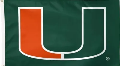 Miami Hurricanes NCAA Football Flag Double Side Print 3x5 Ft W/ Grommets  • $18.99