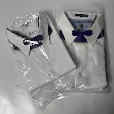New Men’s White Button Down Dress Shirts Lot Of 2 Size 18 32-33 Tommy And Beene • $39.97