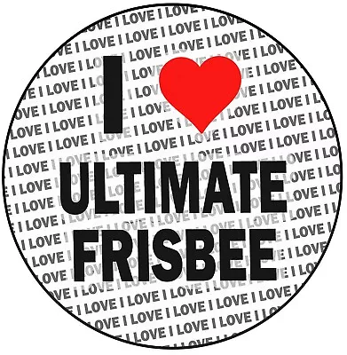 I Love Ultimate Frisbee - 8  20cm Circle Icing Cake Topper Decoration • £6.95