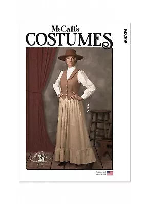 McCalls Costume SEWING PATTERN M8398 SkirtBlouse & Waistcoat 8-16 Or 18-26 • £14.99