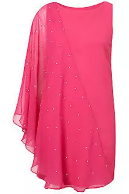 £15 • Buy BNWT Topshop 'Dress Up' Asymmetric Diamante Embellished Sleeve Evening Dress 8