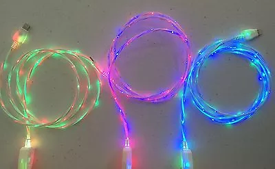 DUAL COLOR Led Light-up Glow Charger Cable For IPhone X 8 7 6 Plus 5s Micro USB • $11.15