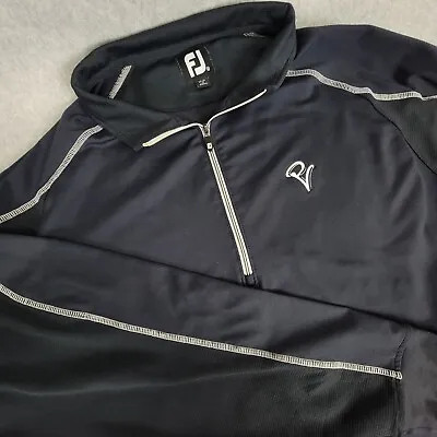 FootJoy FJ Mens XL Black Stretch Golf Quarter Zip Long Sleeve Pullover  • $23.95