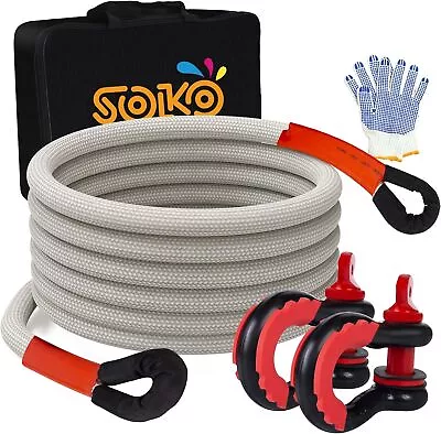 7/8  X 32FT Kinetic Recovery Tow Rope 35680LBS Heavy Duty With 2 D Ring Shackles • $95.90