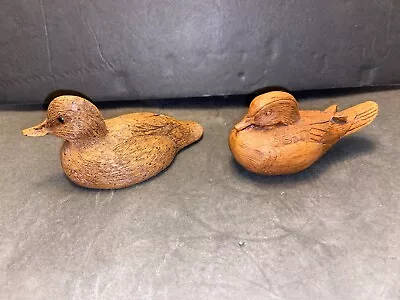Two Vintage Hand Painted Resin Wood Ducks Decorative Figures Smaller • $19.99
