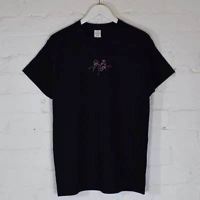 Actual Fact Daft Punk Embroidered Pink On Black Tee T-shirt • £20