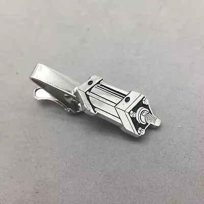 Tie Clasp Clip Machine Motor What Is It?? Mechanic Machinist Silver Steampunk • $12.95