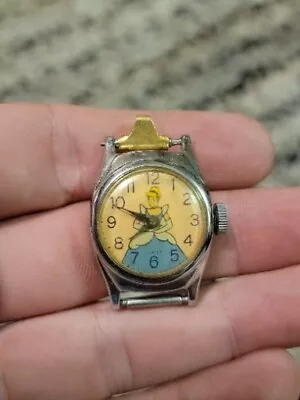 Vintage US TIme Disney 1950's Cinderella  Women's Wrist Watch Face Only • $14.99