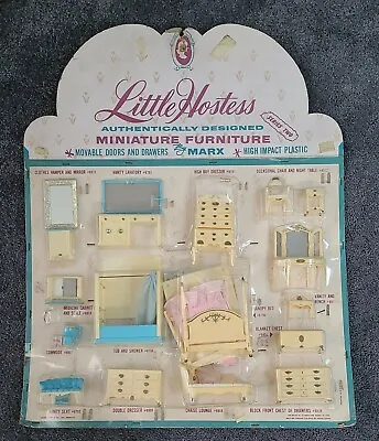 Marx Little Hostess Bedroom & Bathroom Set Vintage Dollhouse Furniture PACKAGE • $495