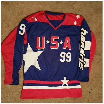 Movie Mighty Ducks Adma Banks #99 USA Hockey Jerseys Sewn Custom Names Blue • $55