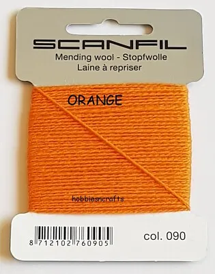 ORANGE Scanfil Thread For Darning & Mending - 55% Wool 45% Nylon 15 Metres • £2.05