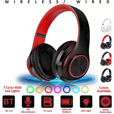 $11.55 • Buy Sleek Wireless Bluetooth Foldable Noise Cancelling Over-the-ear Headphones W/Mic