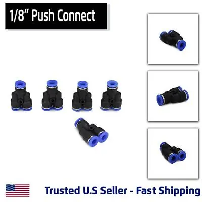 5 Pack Y Union Pneumatic Fitting Push Connect 1/8  Tube • $7.94