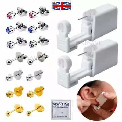 2 Pcs Disposable Ear  Nose Piercing Gun Tool   Gun Kit Ear Stud Gun Piercing UK • £3.99