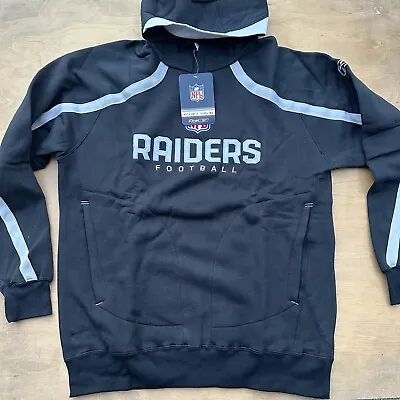 Deadstock Y2K Oakland Raiders Pullover VTG Hoodie Authentic SIDELINE Embroidered • $99.99