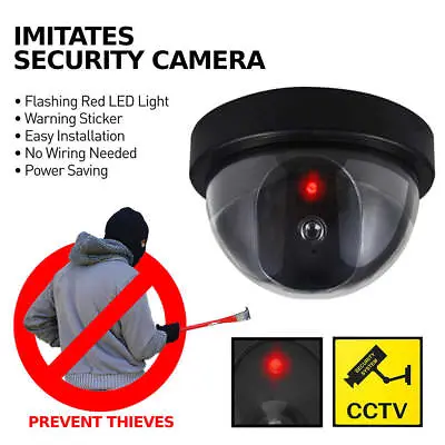 Dummy Cctv Camera Security Dome Surveillance Cam Fake Ir Led Flashing Light • £5.49