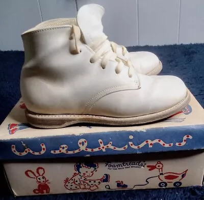 Vintage Rare Old Welkins Wellco Foamtred Toddler Leather Boots Shoes Sz 6 In Box • $38.45