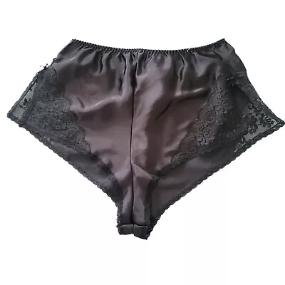 Vintage Chantilly Maidenform Tap Panties Black Satin & Lace Size 5 • $35