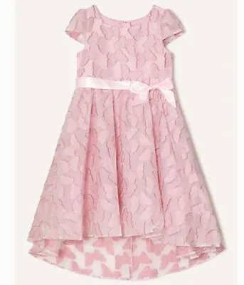 Monsoon Girls BEAU BUTTERFLY Jacquard Organza Dress - PINK Age￼ 6 Years • £30