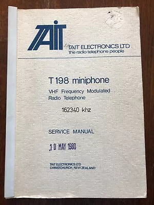 Radio: Tait T198  Vhf Transciever  Tech/service Manual • $28