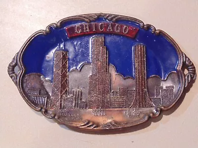 Vintage Souvenir Metal Dish Chicago Sears Tower John Hancock Center  • $5.99