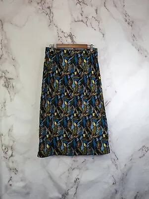 Christopher & Banks Skirt Womens 6 Small Brown Midi Velvet Batik Elastic Pull On • $12.83