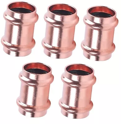 (5) 1-1/2  Press Copper Fittings  Propress Press Slip Coupling No Pipe Tube Stop • $159.22