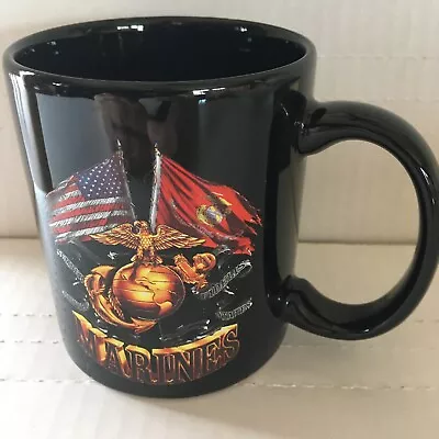 Marines United States Military Coffee Cup Mug  Semper Fidelis  Double Flags • $22.95