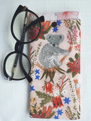 $12.95 • Buy Koala Sunglasses Case Soft Glasses Pouch Handmade  Fabric Storage Bag Snap Close