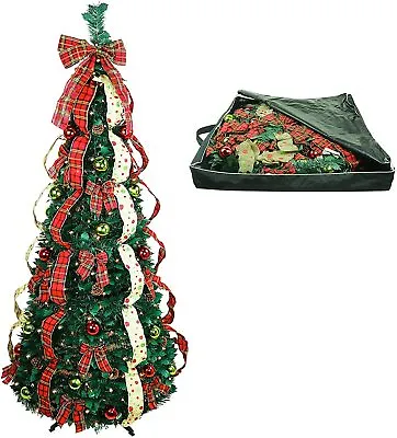 Christmas Tree Fully Decorated Dressed Pre-Lit Pull Up Pop Up With Storage Bag • $399.99