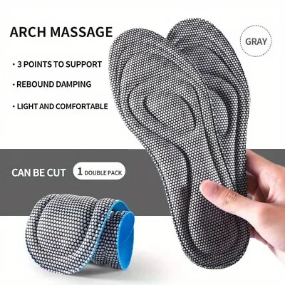 Unisex 4D Memory Foam Orthopaedic Shoe Insoles Pads Comfort Foot Feet Heel NEW • £2.99