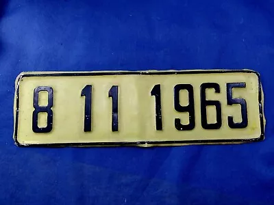 ISRAEL VINTAGE LICENSE PLATE Date Birth 70's Black On Yellow Illegal Rare 1965 • $24.99