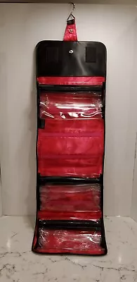 Mary Kay Black & Pink Nylon Roll Up Hanging Toiletry Cosmetic Travel Bag Used • $10