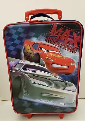 NEW DISNEY PIXAR CARS Lightning Mcqueen 16  LARGE ROLLING LUGGAGE FREE SHIPPING! • $65