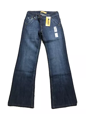 Blue Jeans Bootcut Size 12 Embroidered Back Pockets Stretch 5 Pockets Low Rise • $19.99