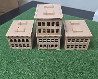 N Scale 3d Printed Town Buildings 3 Structures. 2 Two Story And High Rise Brick • $20