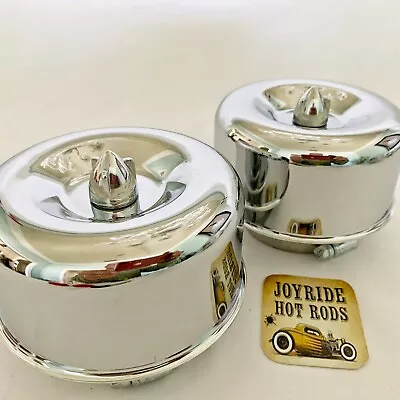 Hot Rod 2 X 2BRL Smooth Air Cleaners / Bullet Wing Nuts- 2 5/8  Or 2 5/16 Neck • $42