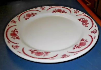 Vtg Iroquois China Red Flowers 9  Dinner Plate Restaurant Ware Heavy Duty • $10