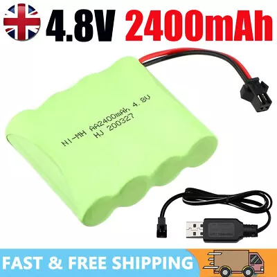 2400mAh 4.8V Ni-MH AA Battery Pack Rechargeable W/SM-2P Plug For RC Truck Car UK • £10.90