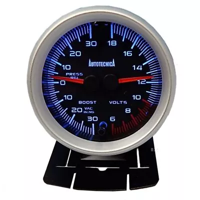 Autotecnica Black Dual Boost / Vacuum & Voltmeter Gauge W/ 60mm Cup XR6T Sti Evo • $146.85