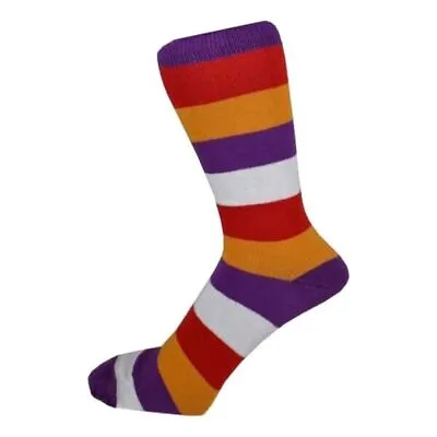 Novelty Funky Stripey Rainbow Colourful Bright Socks Men Size 6-11 **3 Designs** • £4.39