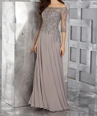MGNY Madeline Gardner For NY By Mori Lee Dress 71621 Pewter Sz. 20 (Sample) • $378.70